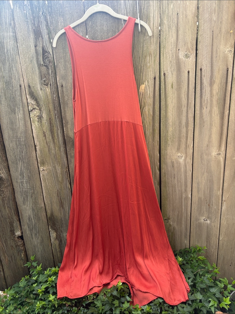 Anthropologie Rust Boho Silky Maxi Dress Women’s Size Medium - Picture 6 of 8